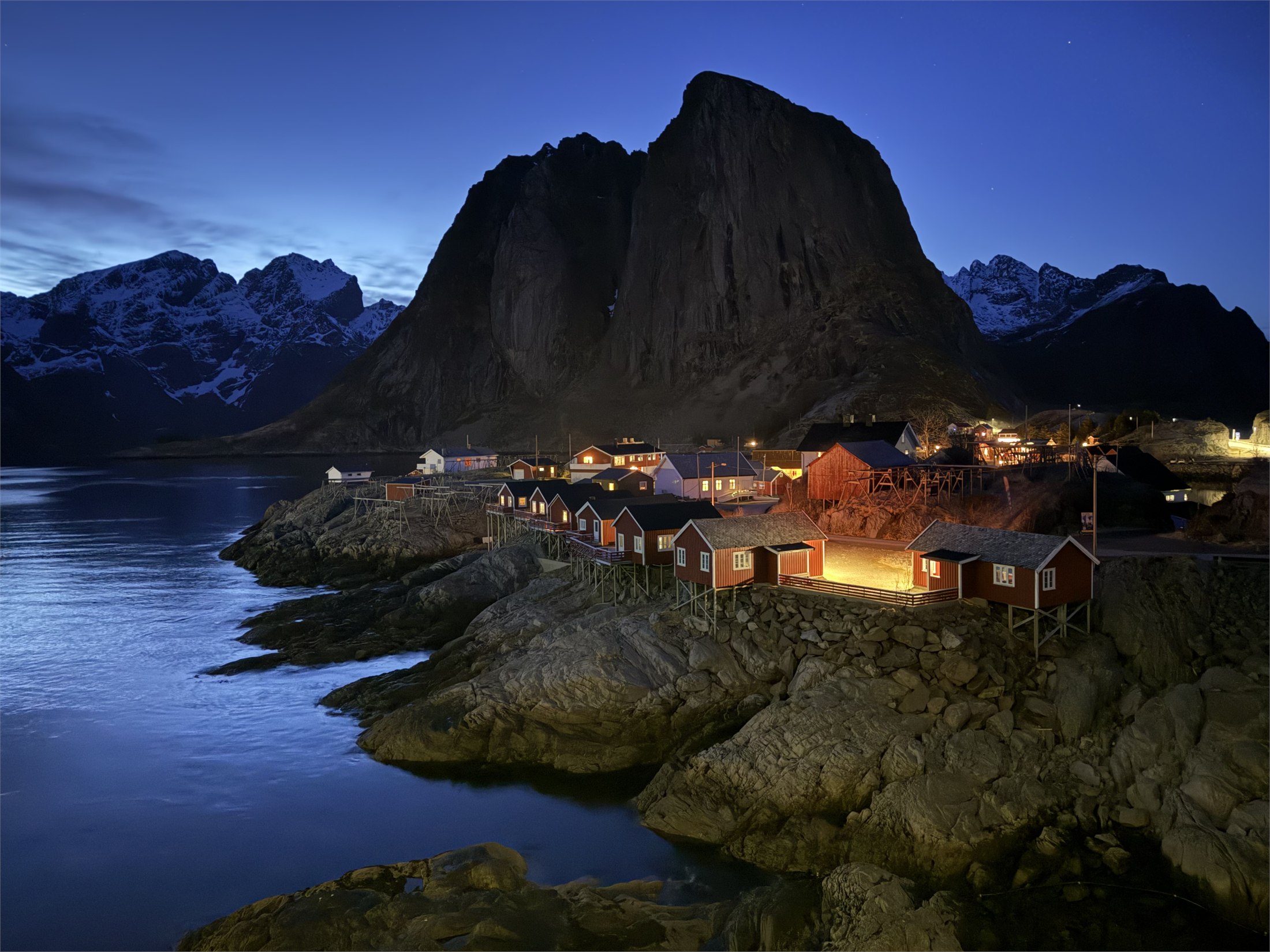 Hamnøy at night in Lofoten
