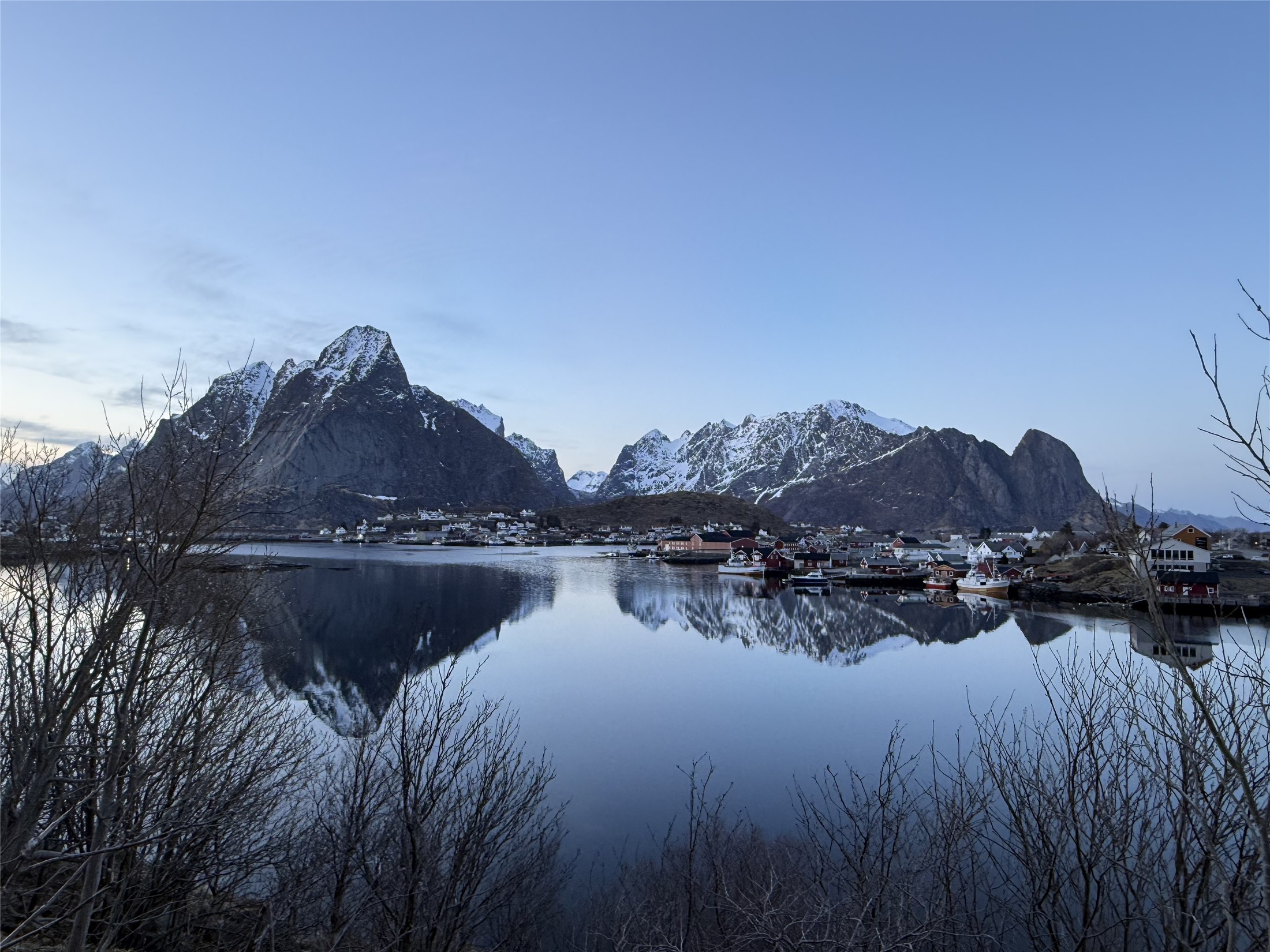 Reine at blue hour in Lofoten