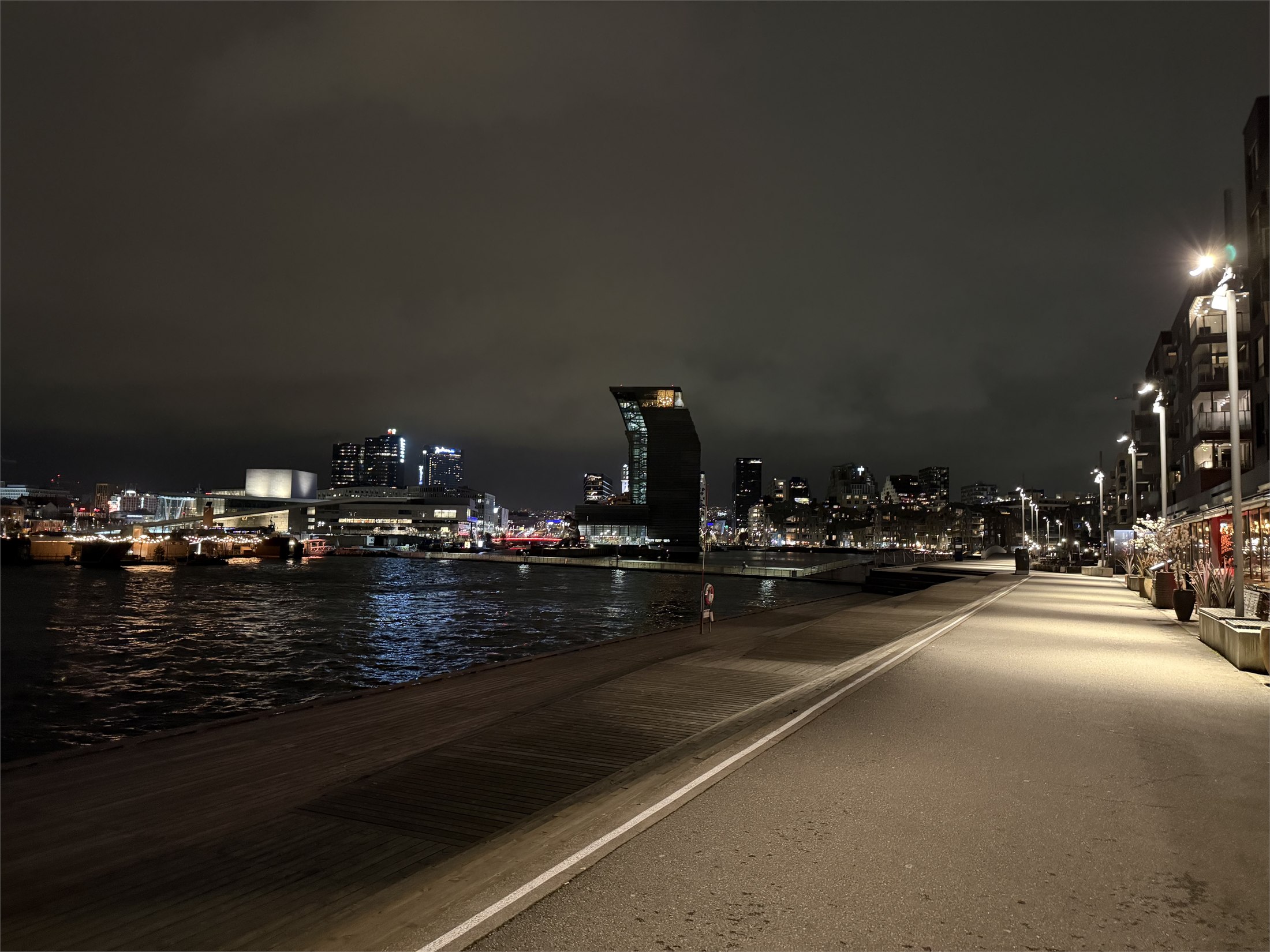 Oslo waterfront at night