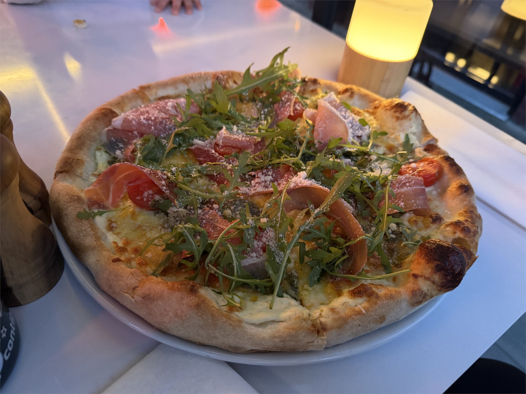 Prosciutto pizza at Seaport Restaurant