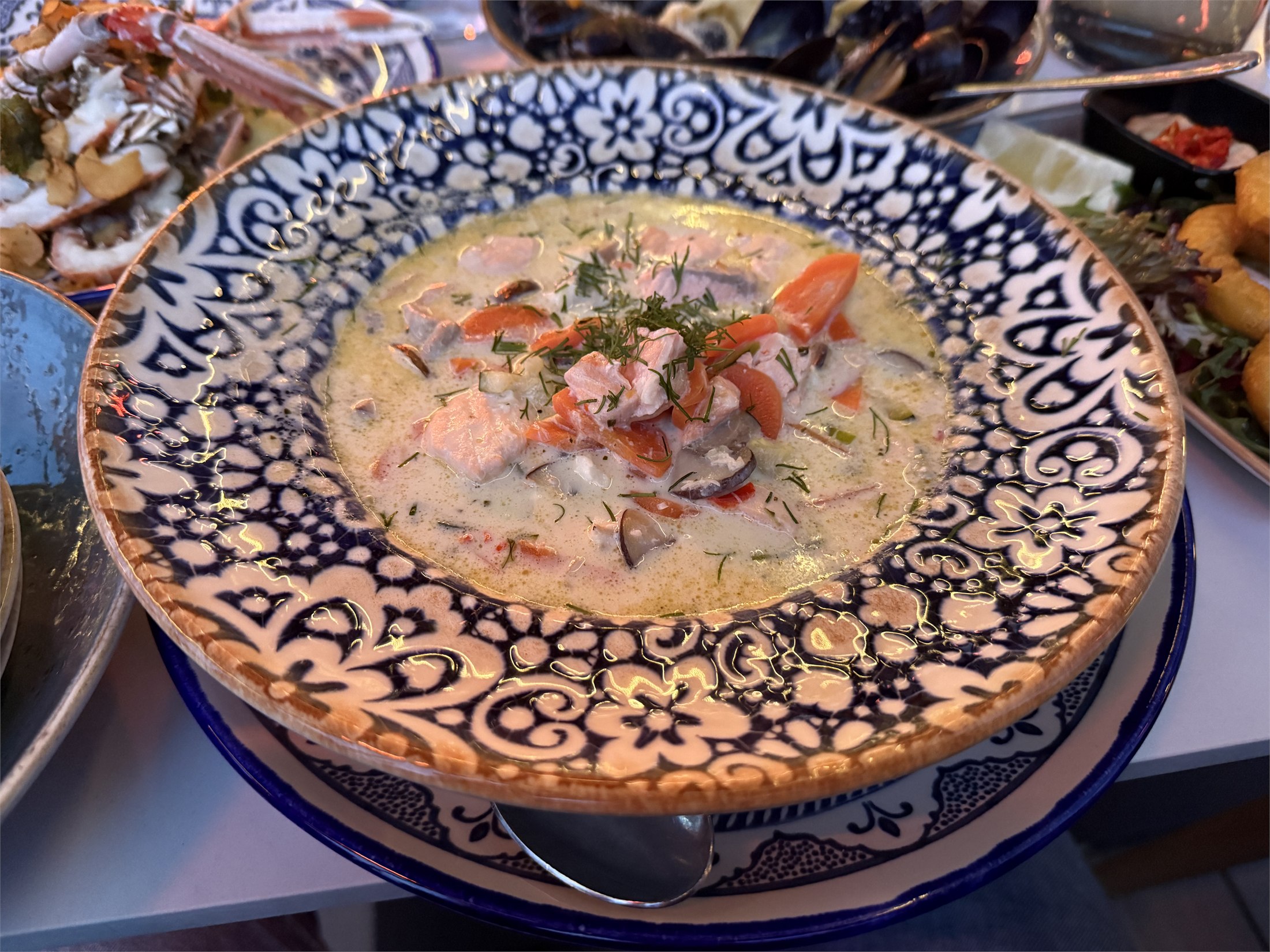 Seafood soup at Seaport Restaurant