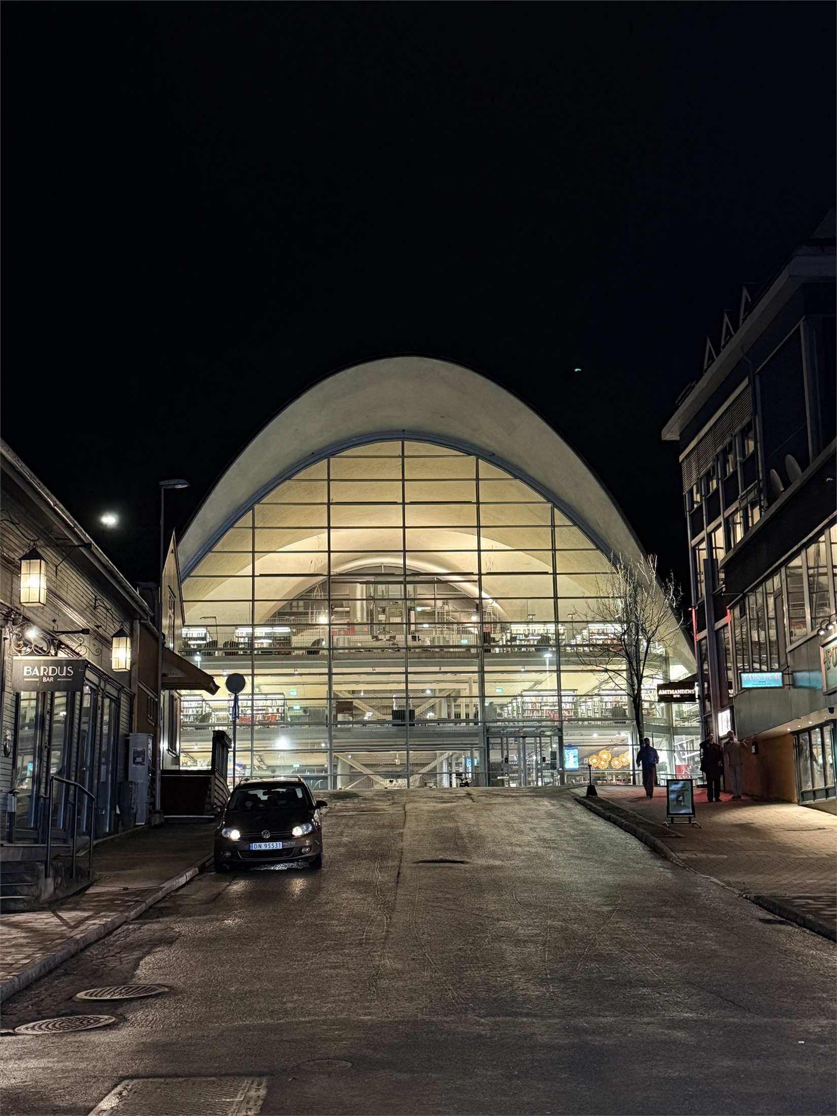 Tromsø library at night